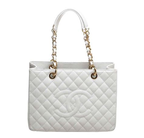 chanel bags large white shopping tote cabas